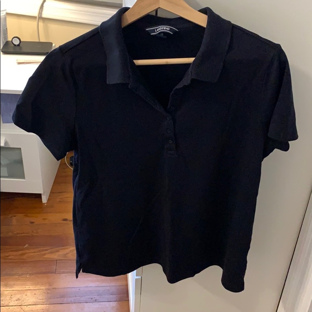 EUC Land’s End Women’s Black Polo Medium